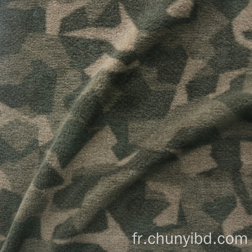 Recyclé 100% polyester doux à main motif perturbateur AOP Polar Fulce Fabric pour vêtements Costumes militaires